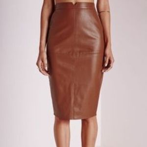 Missguided Faux Leather Pencil Skirt